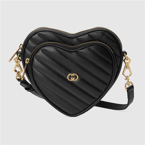 gucci pouch bag mini heart chain|Interlocking G mini heart shoulder bag .